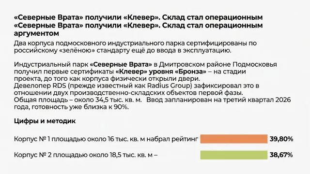 «Северные Врата» получили «Клевер». Склад стал операционным аргументом